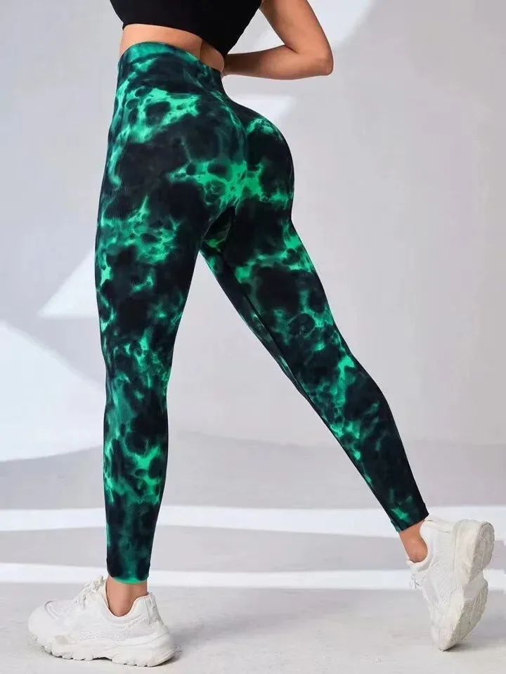 Yoga 3D Print Tie Dye Sports Pants Women Seamless  Leggings High Waist Fitness Push Up Leggings Gym Clothing Workout Tights