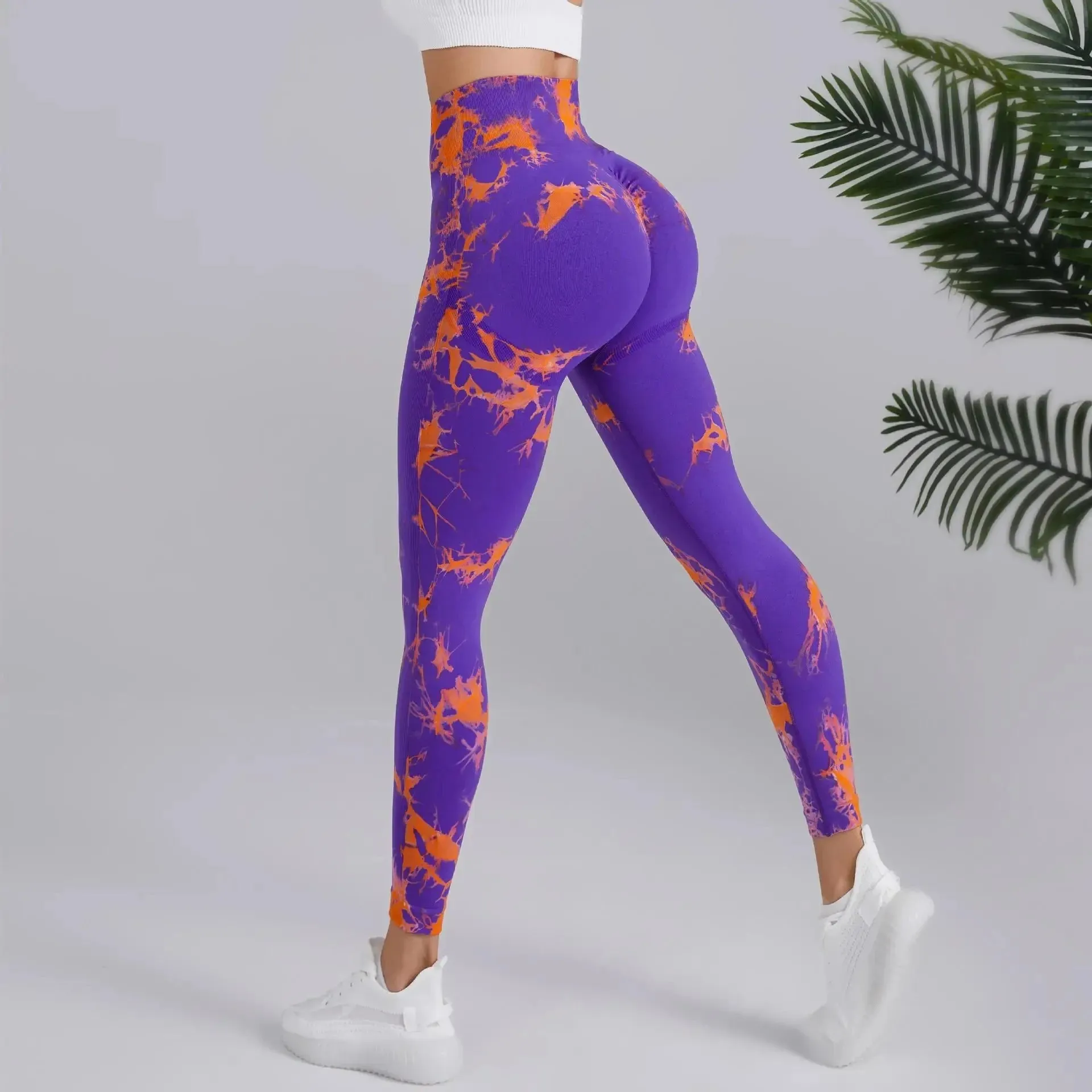 Yoga 3D Print Tie Dye Sports Pants Women Seamless  Leggings High Waist Fitness Push Up Leggings Gym Clothing Workout Tights