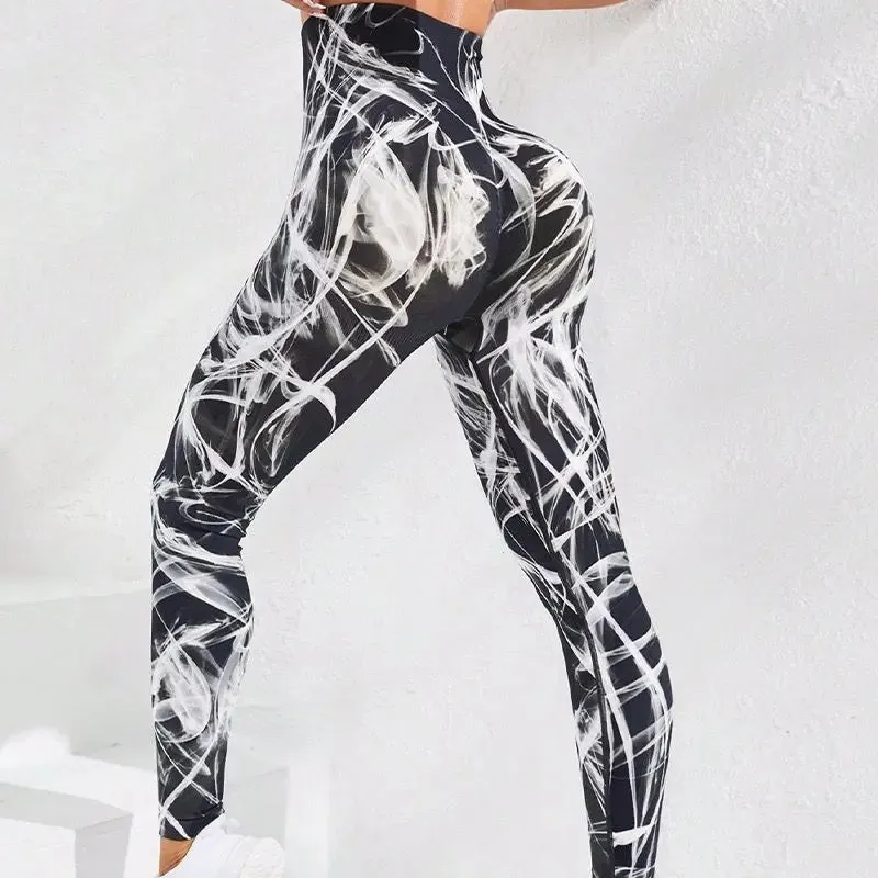 Yoga 3D Print Tie Dye Sports Pants Women Seamless  Leggings High Waist Fitness Push Up Leggings Gym Clothing Workout Tights