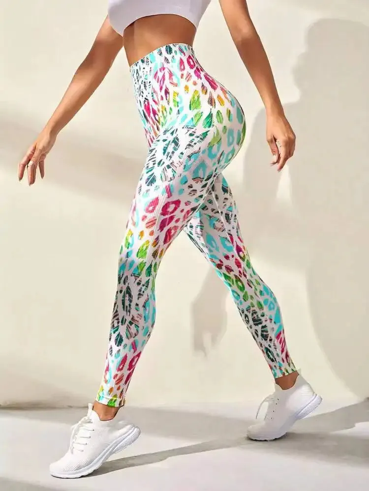 Yoga 3D Print Tie Dye Sports Pants Women Seamless  Leggings High Waist Fitness Push Up Leggings Gym Clothing Workout Tights