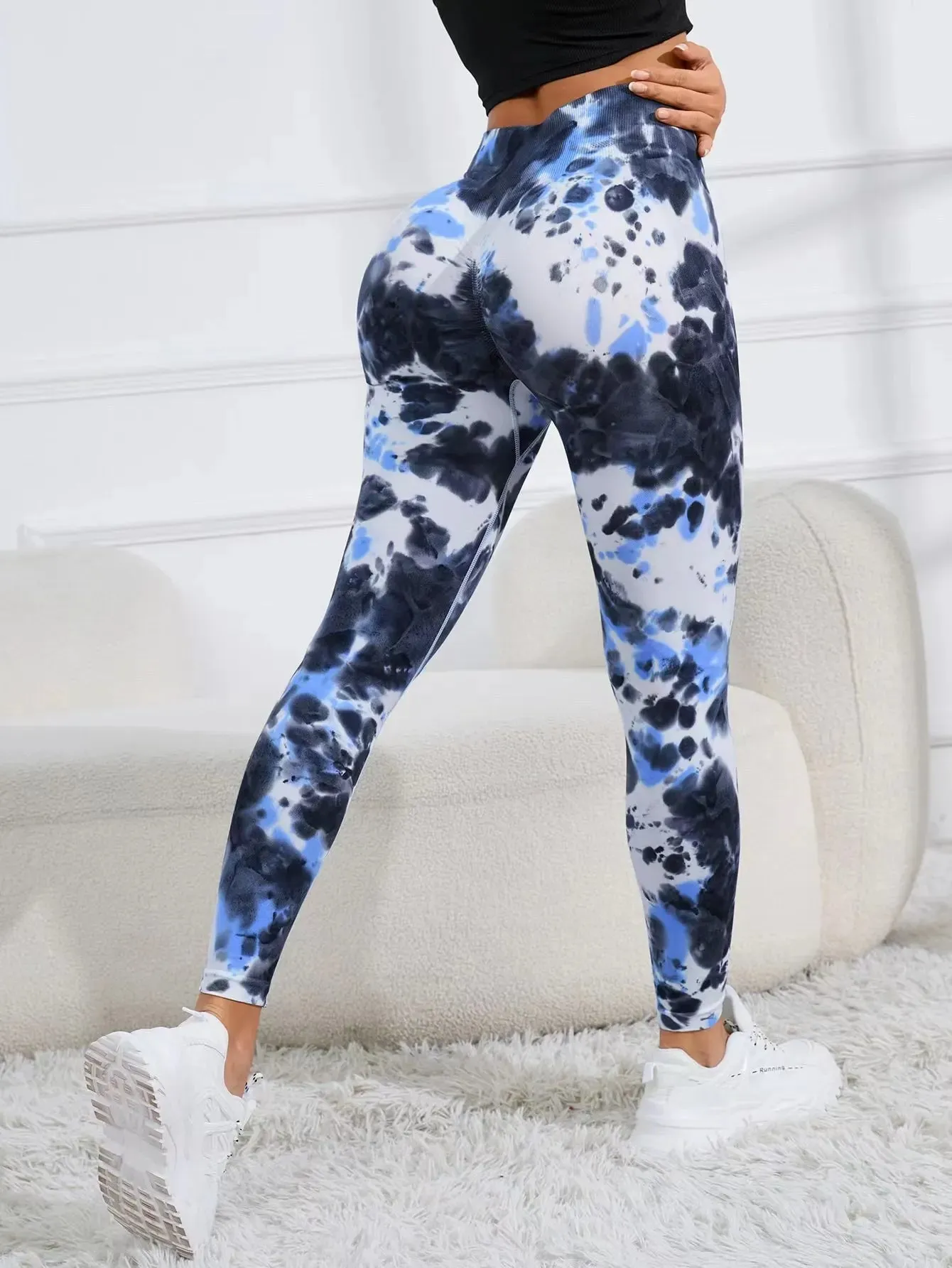 Yoga 3D Print Tie Dye Sports Pants Women Seamless  Leggings High Waist Fitness Push Up Leggings Gym Clothing Workout Tights