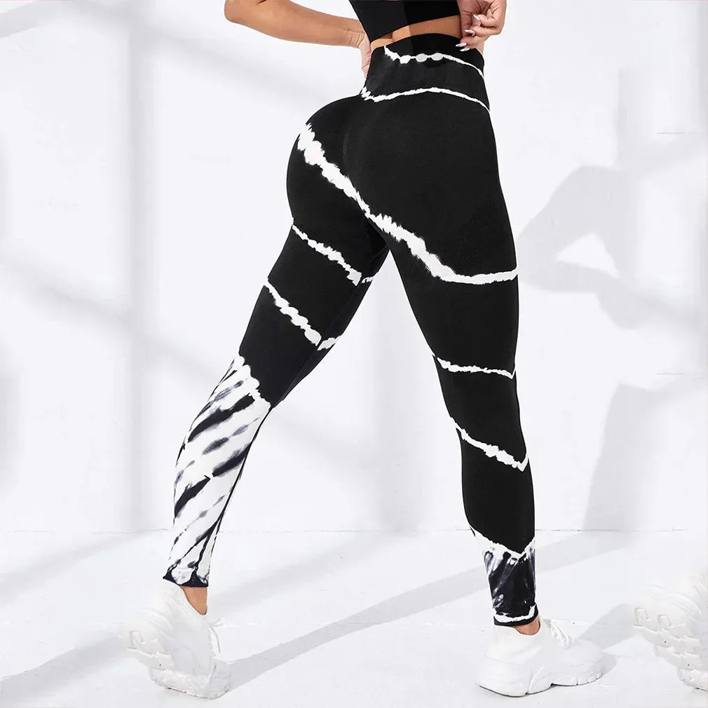 Yoga 3D Print Tie Dye Sports Pants Women Seamless  Leggings High Waist Fitness Push Up Leggings Gym Clothing Workout Tights