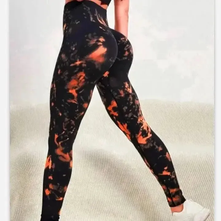 Yoga 3D Print Tie Dye Sports Pants Women Seamless  Leggings High Waist Fitness Push Up Leggings Gym Clothing Workout Tights