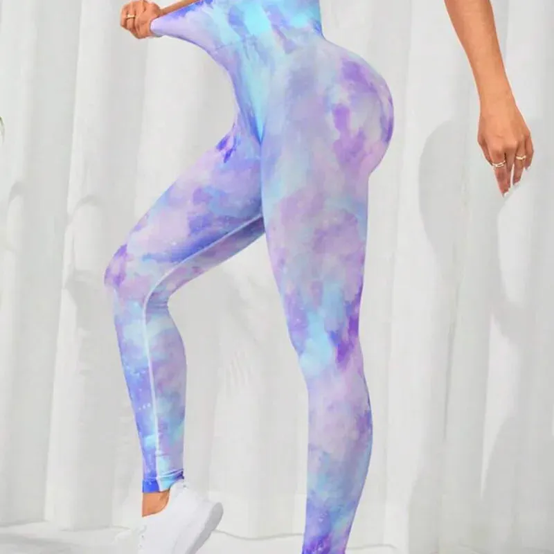 Yoga 3D Print Tie Dye Sports Pants Women Seamless  Leggings High Waist Fitness Push Up Leggings Gym Clothing Workout Tights