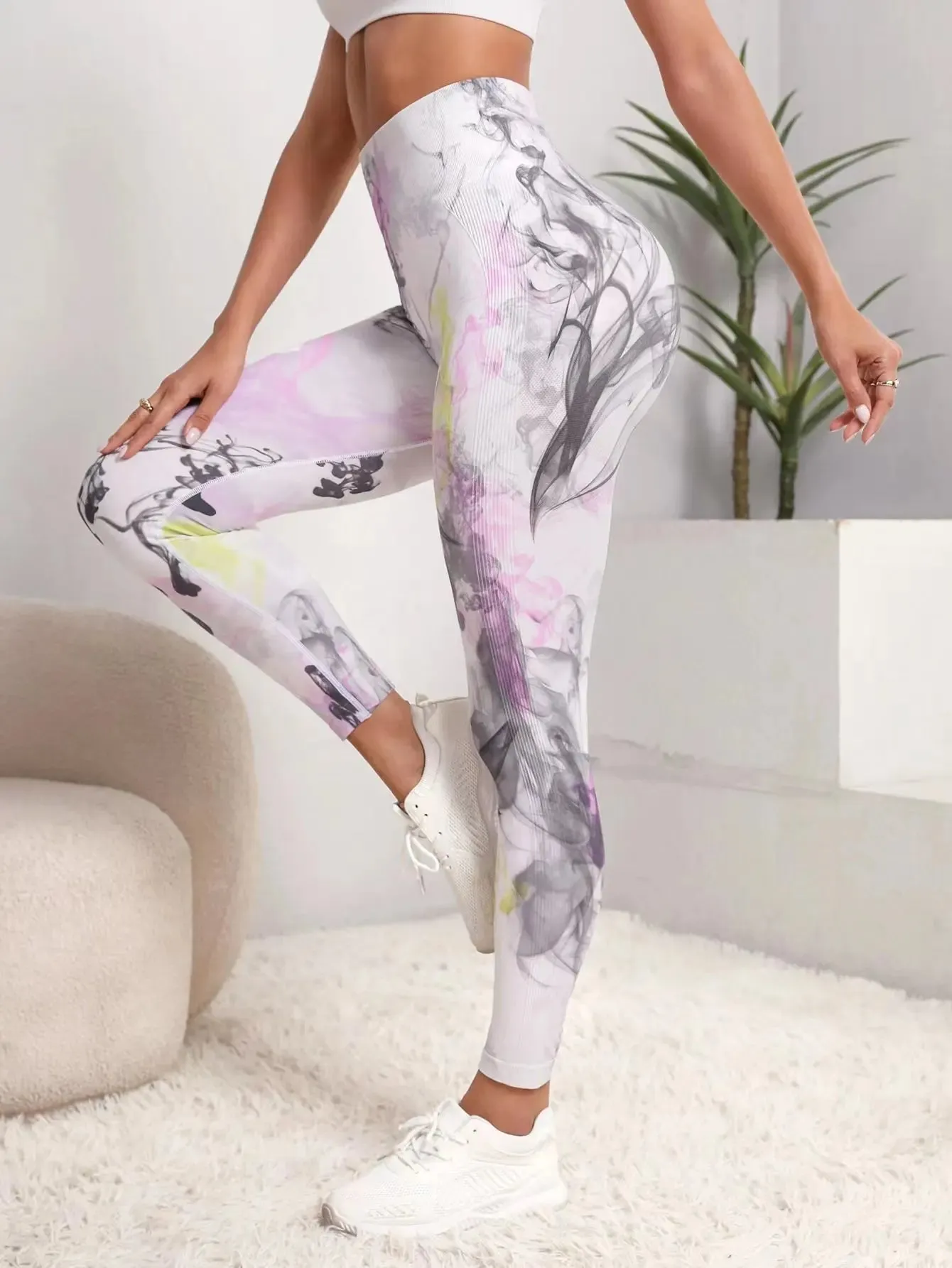 Yoga 3D Print Tie Dye Sports Pants Women Seamless  Leggings High Waist Fitness Push Up Leggings Gym Clothing Workout Tights